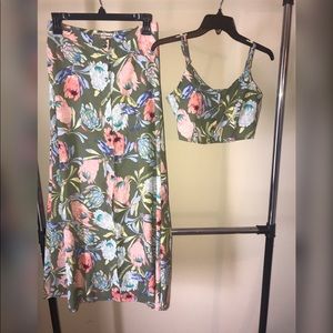 Two piece halter top and skirt